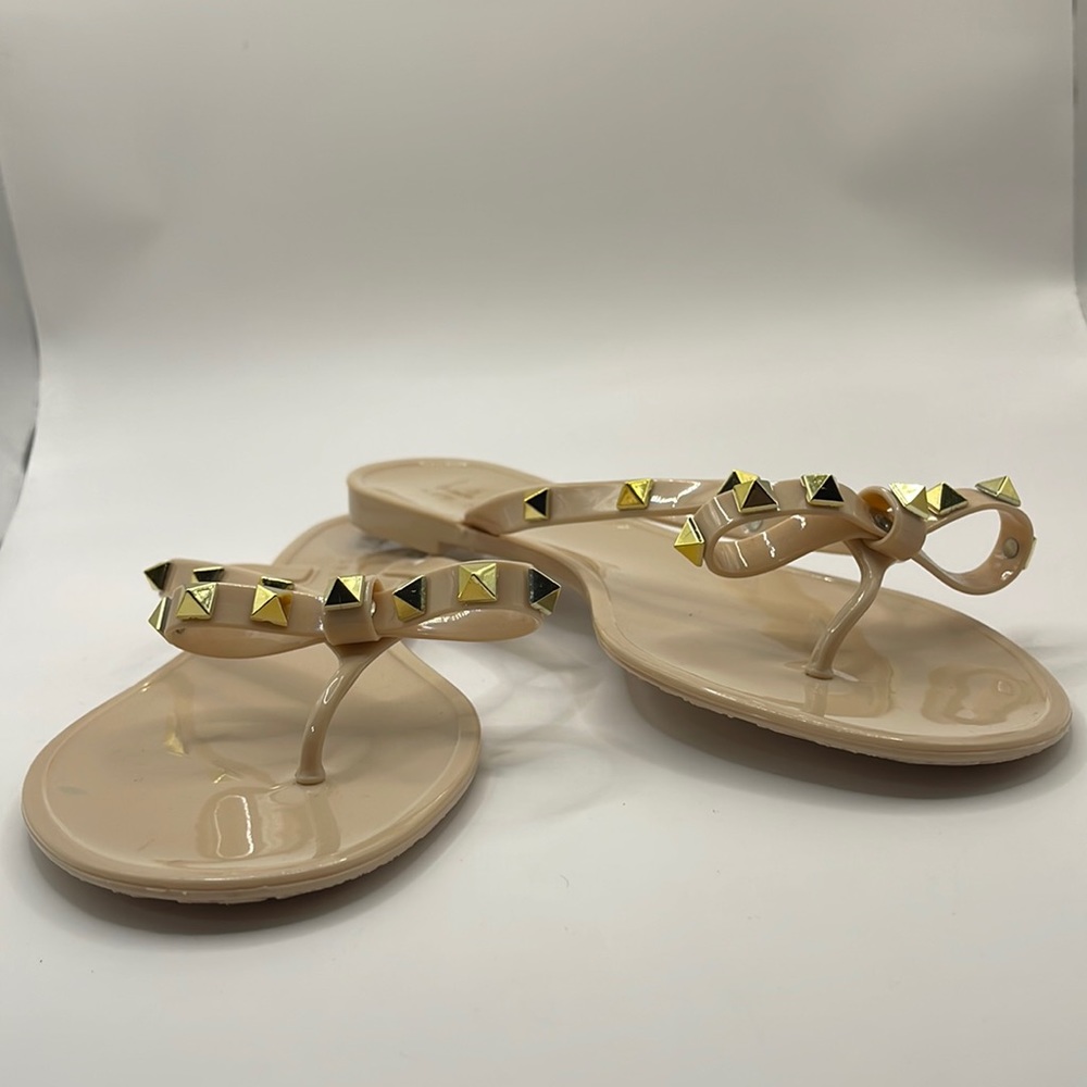 NWOT- Nicole Miller jelly bow Ririy flip-flops Sandals